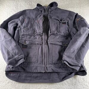 Blaklader Workwear Jacket Mens XL Navy Blue Utility Canvas Work Zip Pockets